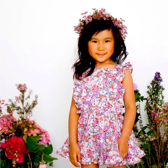 Numi boutique handmade dresses Liberty of London pinafore 3 4 spring spring - Picture 1 of 5